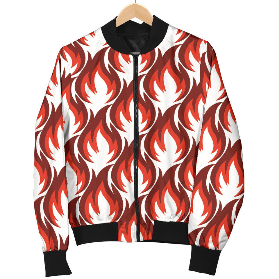 Fire Flame Symbol Design Pattern Women'S Bomber Jacket