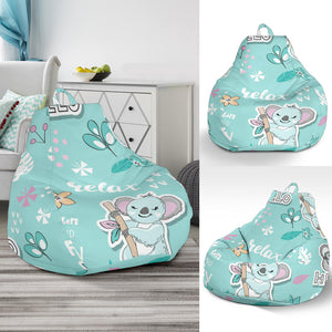 Cute Koalas Blue Background Pattern Bean Bag Cover
