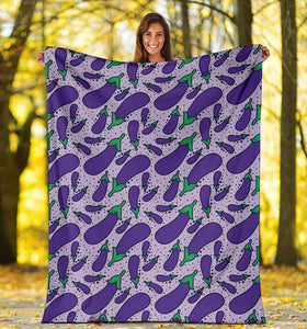 Eggplant Pattern Print Design 03 Premium Blanket