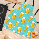 Beer Pattern Green Background Adjustable Apron