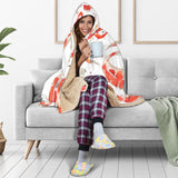 Watercolor Koi Fish Carp Fish Pattern Hooded Blanket