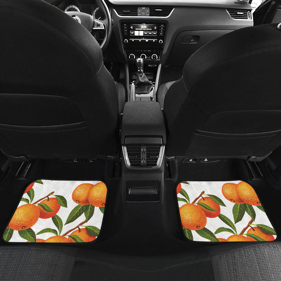 Oranges Pattern Background Front And Back Car Mats