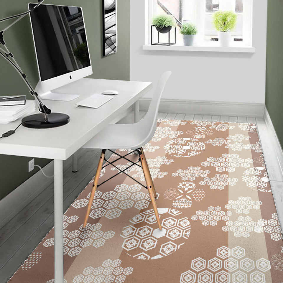 Beautiful Hexagon Japanese  Pattern Area Rug