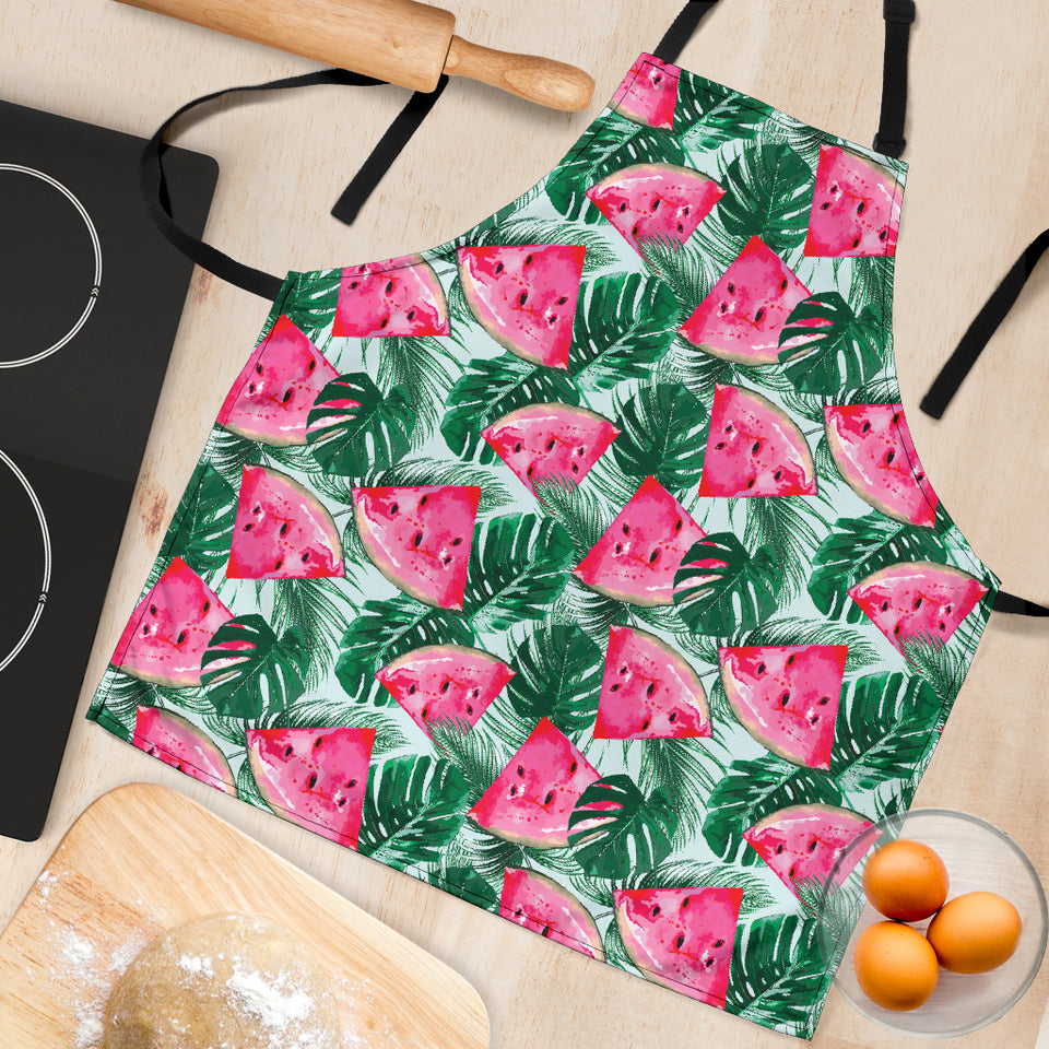 Watermelons Tropical Palm Leaves Pattern Adjustable Apron