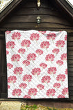 Pink Lotus Waterlily Pattern Premium Quilt