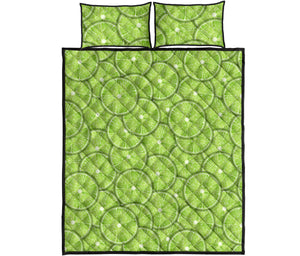 Slices of Lime pattern Quilt Bed Set