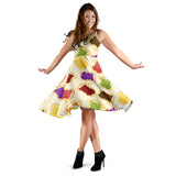 Bread Toast Pattern Print Design 02 Sleeveless Midi Dress