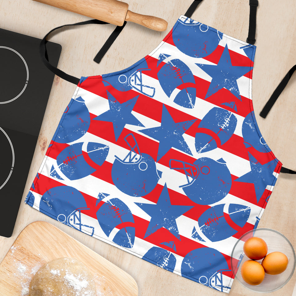 American Football Ball Star Stripes Pattern Adjustable Apron