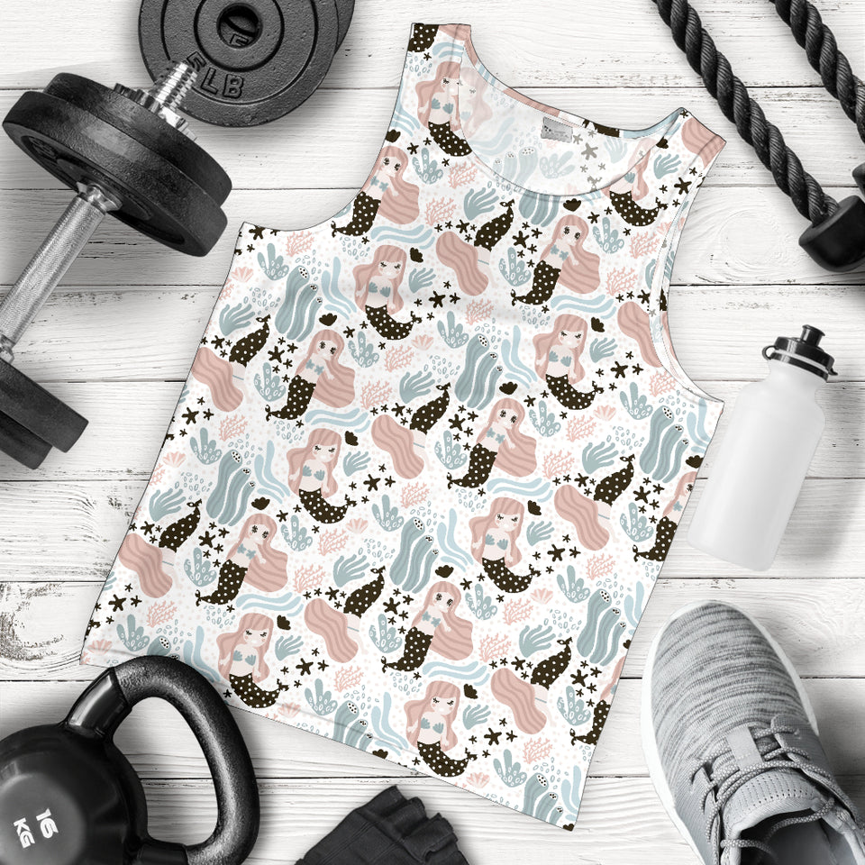 cute mermaid pattern Men Tank Top