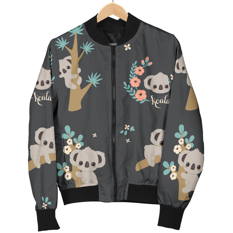 Cute Koala Pattern Women'S Bomber Jacket
