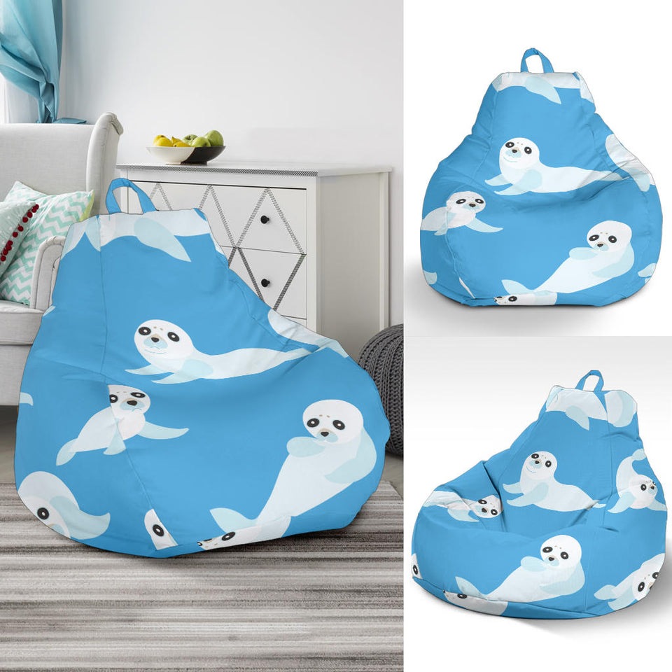 Cute Sea Lion Seal Pattern Background Bean Bag Cover
