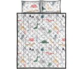 Cute cartoon dinosaurs tree pattern Quilt Bed Set