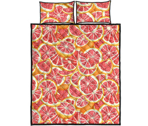 Tropical grapefruit pattern Quilt Bed Set
