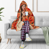 Fire Flame Pattern Hooded Blanket