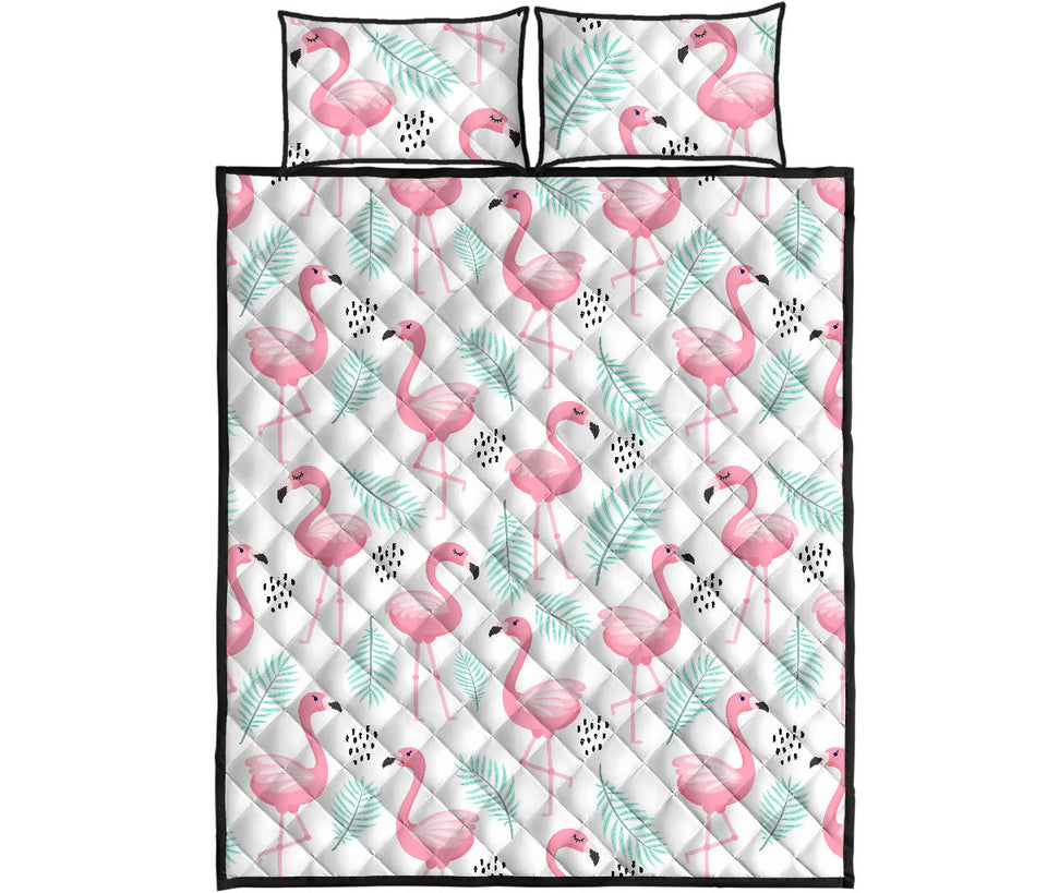 Cute flamingo pattern Quilt Bed Set