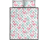 Cute flamingo pattern Quilt Bed Set