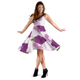 Cute Grape Pattern Sleeveless Midi Dress