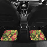Cool Geometric Lime Pattern Front And Back Car Mats