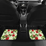 Red Apples Leaves Pattern Front And Back Car Mats