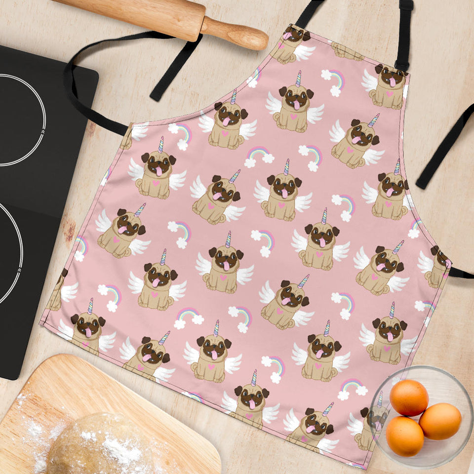 Cute Unicorn Pug Pattern Adjustable Apron