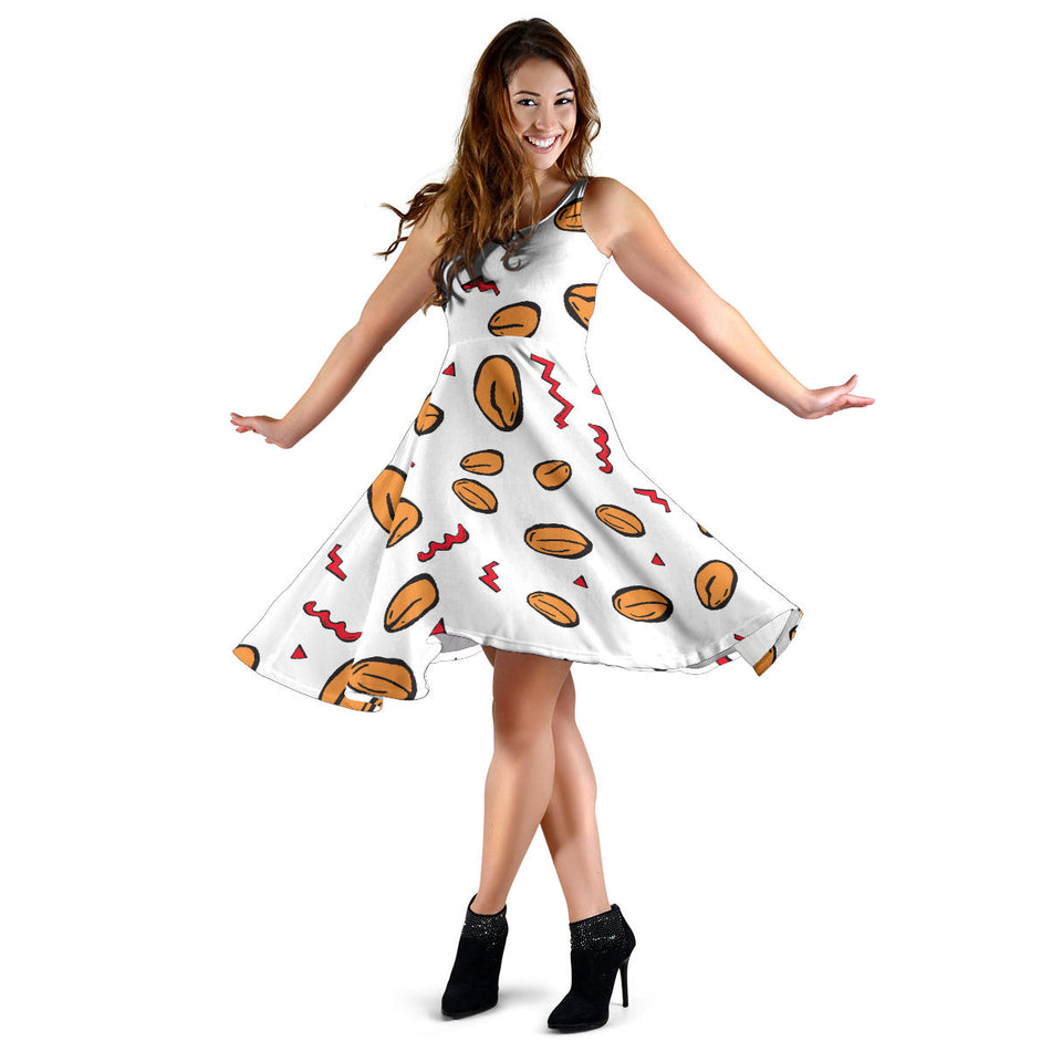 Peanuts Pattern Background Sleeveless Midi Dress