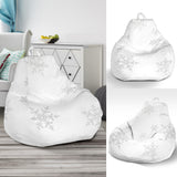 Snowflake Pattern White Background Bean Bag Cover