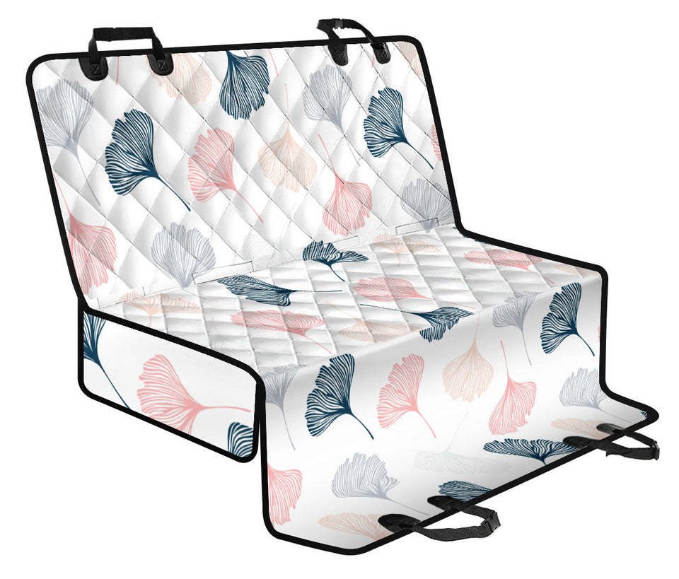 Black Gray Cream Coral Ginkgo Leaves Pattern Dog Car Seat Covers
