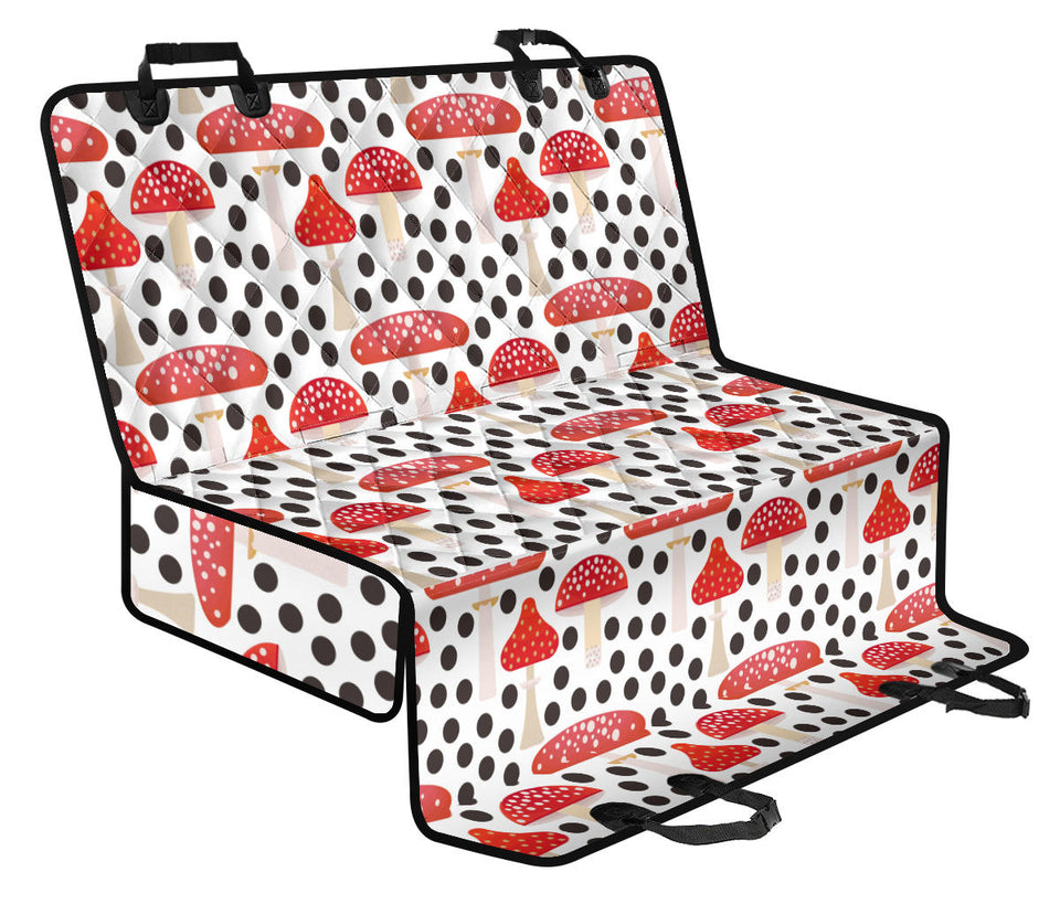 Red Mushroom Dot Pattern Dog Car Seat Covers