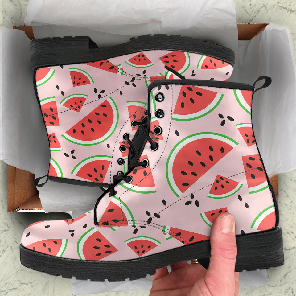 Watermelon Pattern Leather Boots