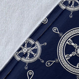 Nautical Steering Wheel Design Pattern Premium Blanket