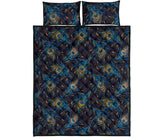Beautiful peacock feather pattern Quilt Bed Set