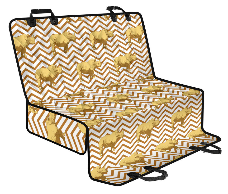 Rhino Yellow Theme Pattern Dog Car Seat Covers