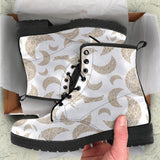 Cool Gold Moon Abstract Pattern Leather Boots