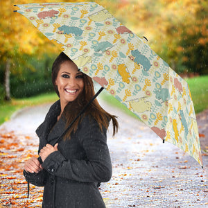 Hippopotamus Pattern Print Design 04 Umbrella