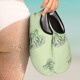 Broccoli Sketch Pattern Aqua Shoes