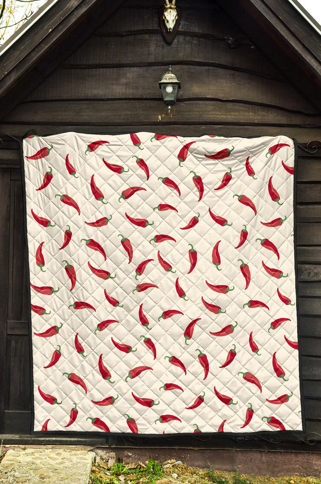 Chili Peppers Pattern Premium Quilt