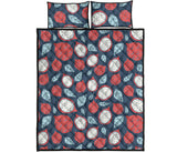 dragon fruits dark blue background Quilt Bed Set