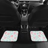 Clock Time Pattern Blackground Front And Back Car Mats