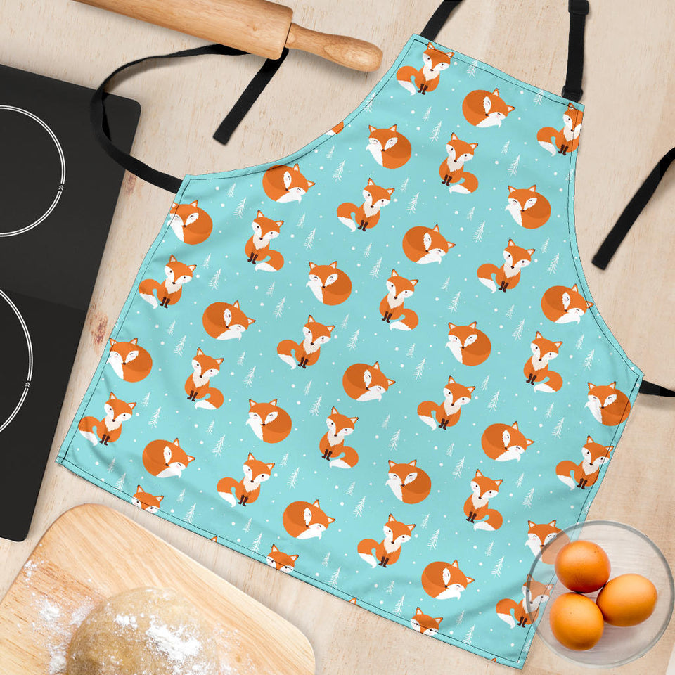 Fox Pattern Blue B Ackground Adjustable Apron