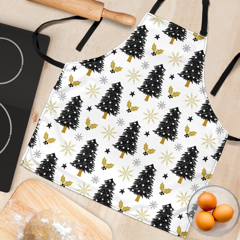 Christmas Tree Holly Snow Star Pattern Adjustable Apron