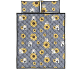 Cute hamster sunflower pattern background Quilt Bed Set