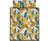 yellow tulips pattern Quilt Bed Set