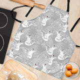 White Swan Gray Background Adjustable Apron