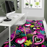 Heart Dot Wave Star Creative Design Pattern Area Rug