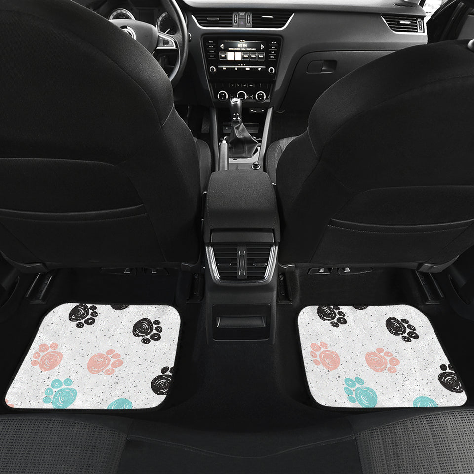 Dog Paws Pattern Print Design 04 Front and Back Car Mats