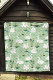 White Swan Lake Pattern Premium Quilt