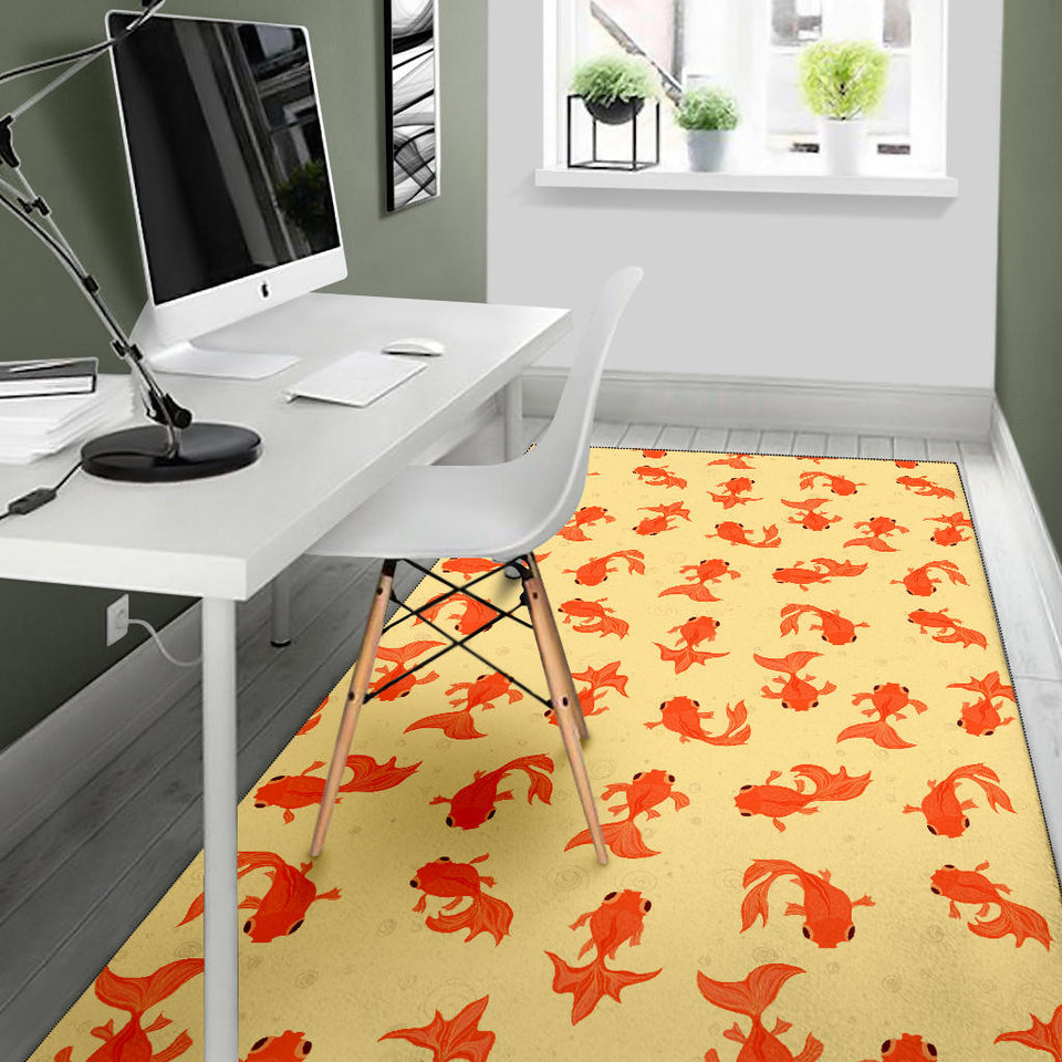 Goldfish Pattern Print Design 02 Area Rug