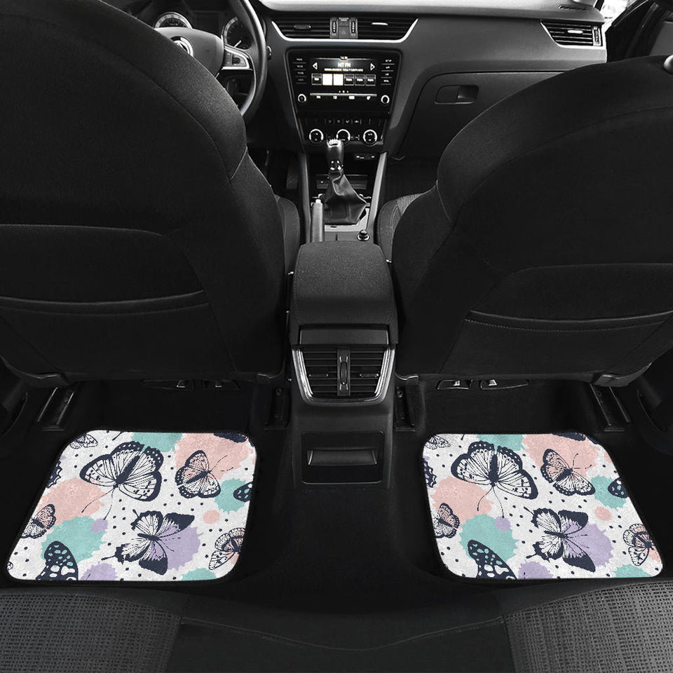 Butterfly Pattern Front And Back Car Mats