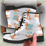 Cute Kangaroo Pattern Leather Boots