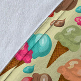 Colorful Ice Cream Pattern Premium Blanket